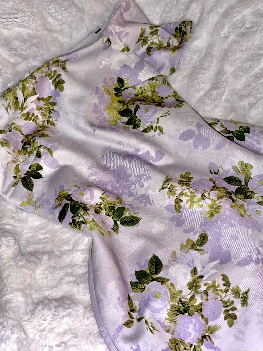 Calvin Klein NWT Lavender Floral Off-Shoulder Cocktail Dress Size 8P